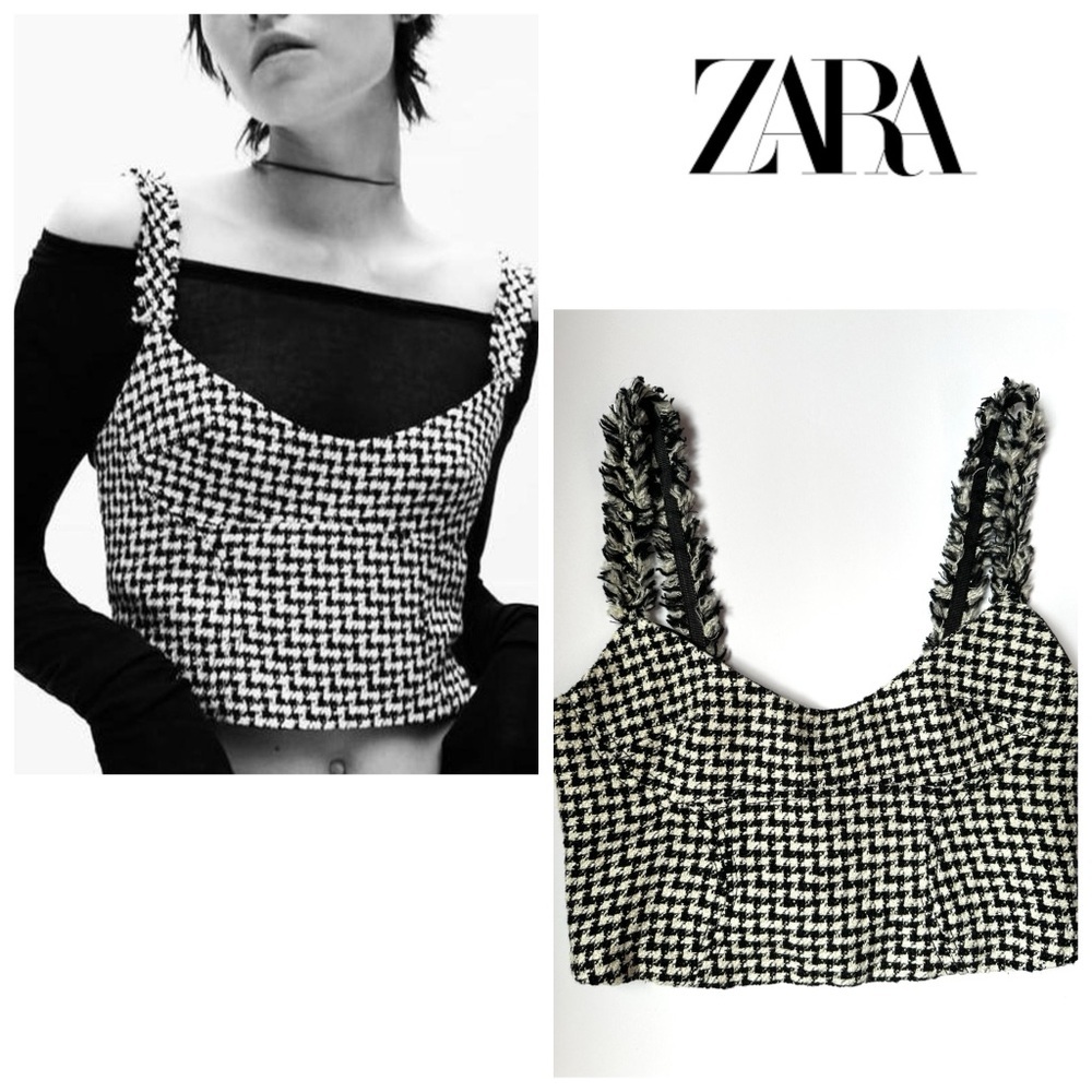 Zara | Monochrome Houndstooth Tank Top | women’s Sz XS|
